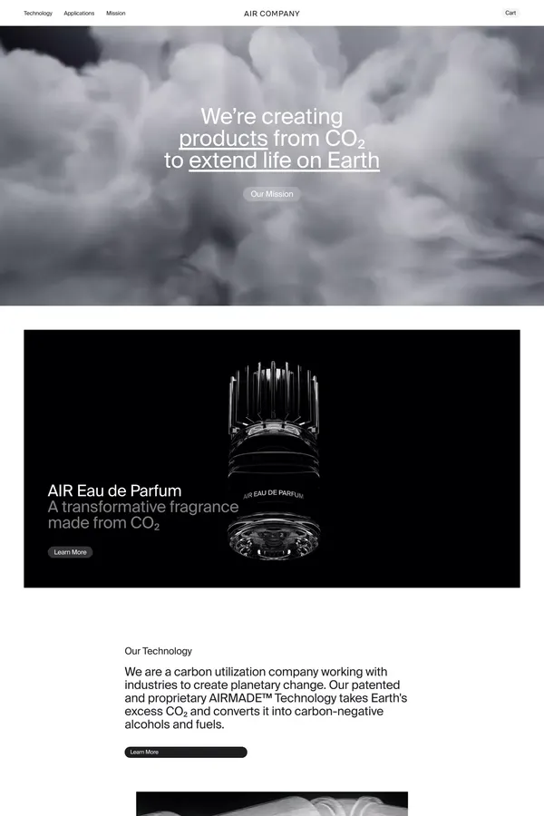 AIR COMPANY | Carbon Technology Leader for a Decarbonized Future - Portfolio design inspiration
