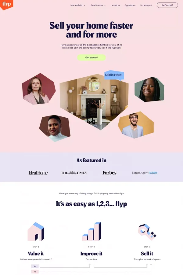 Sell your home faster and for more with flyp | flyp - Landing design inspiration