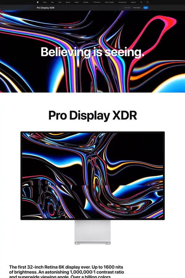 Pro Display XDR - Apple - Landing design inspiration