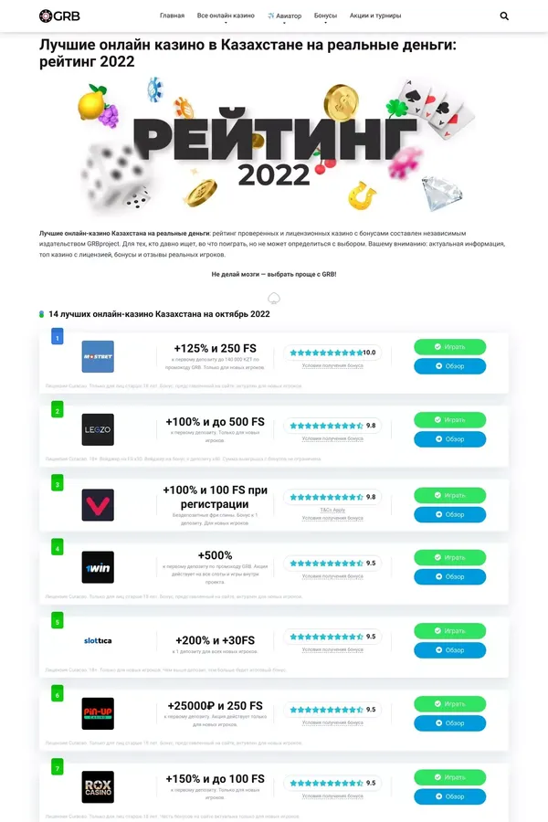 Лучшие онлайн казино в Казахстане на реальные деньги: рейтинг 2022 - website design inspiration