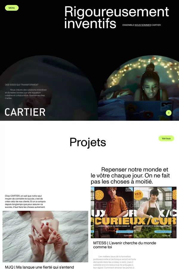 Agence Cartier – Rigoureusement inventifs - Portfolio design inspiration