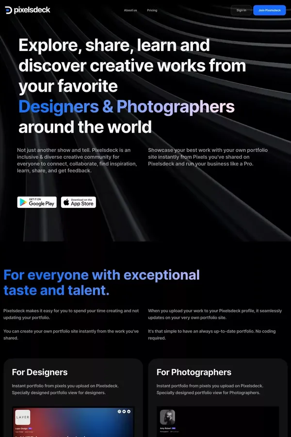Pixelsdeck - website design inspiration