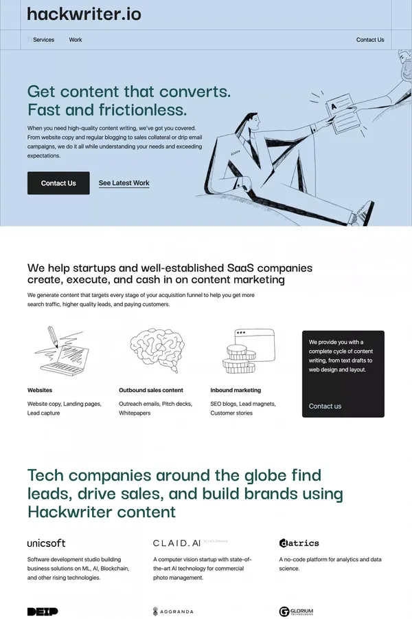 Hackwriter.io | Get content that converts. - Portfolio design inspiration
