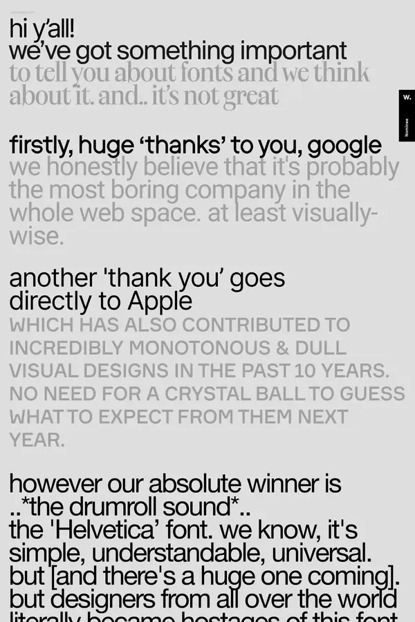 fu*k helvetica - website design inspiration