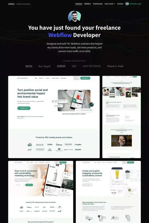 Freelance Webflow Developer — Çağdaş Ünal - website design inspiration