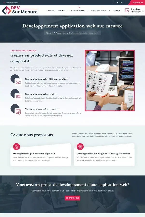 Développement application web - Application web sur mesure