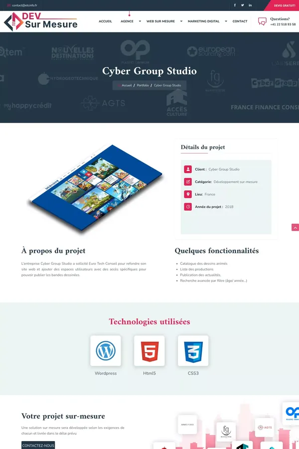 Devsurmesure.ch - Cyber groupe studio