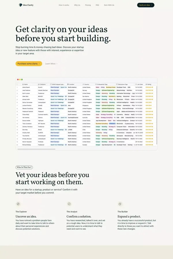 Idea Clarity - Landing design inspiration