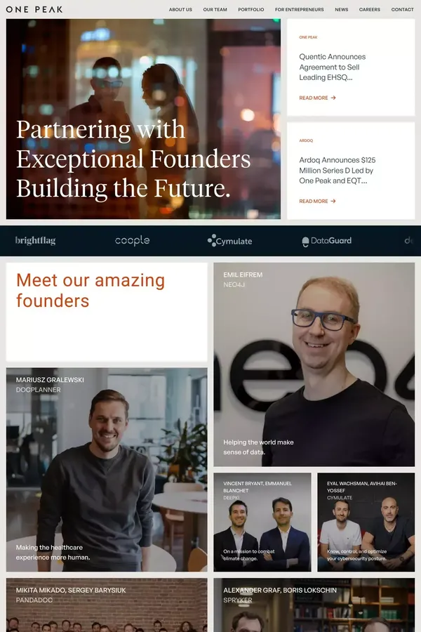 One Peak | Growth Investors - Portfolio design inspiration