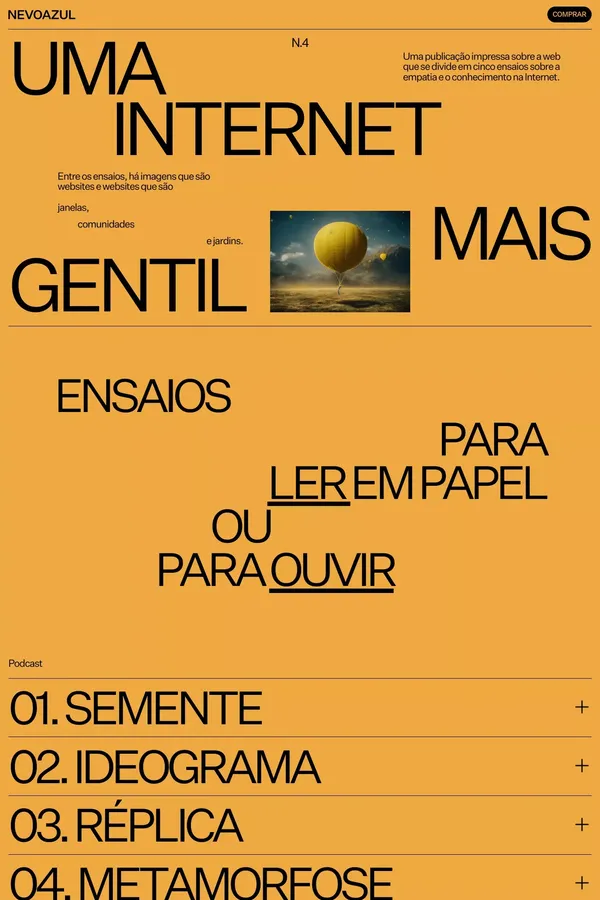 Nevoazul — Uma Internet Mais Gentil - Blog design inspiration