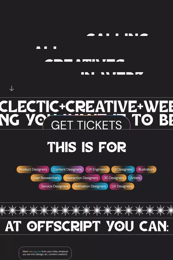 Offscript | The event for creatives in web3 - Landing design inspiration