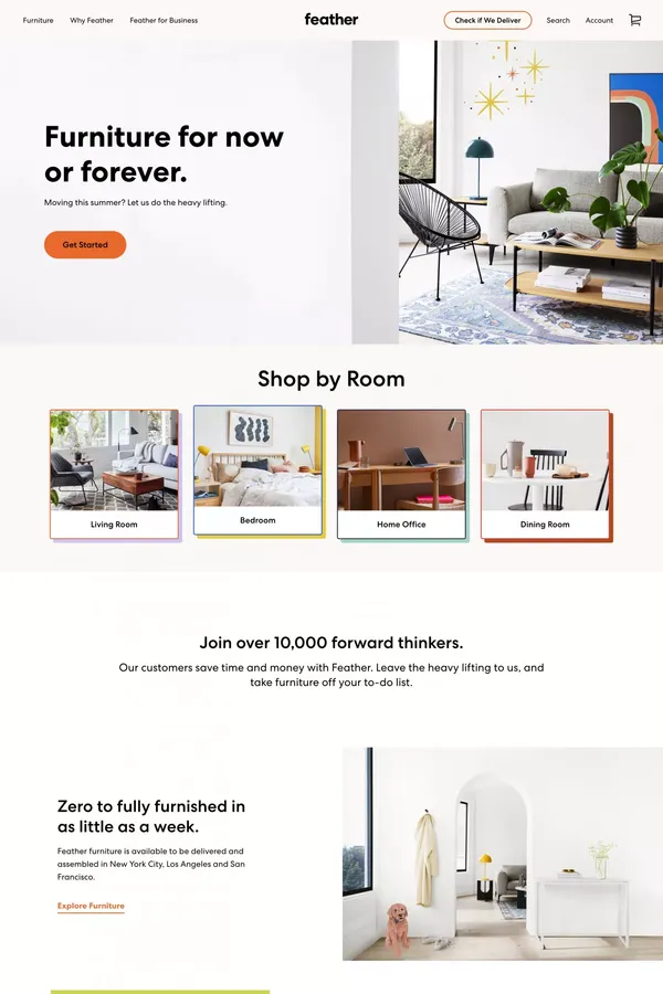 Feather - Landing design inspiration