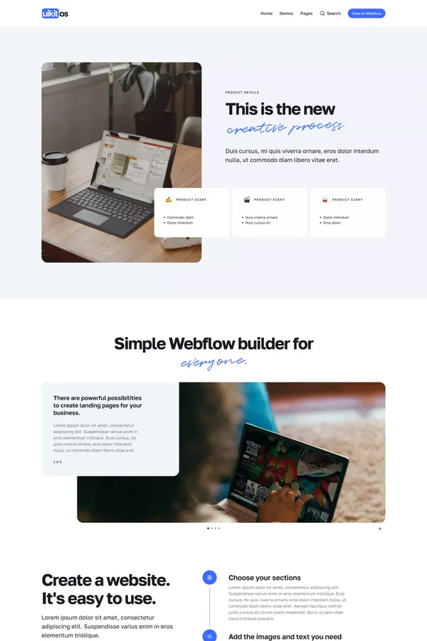 Landing #4 · UIKitos – Webflow HTML website template - Template design inspiration