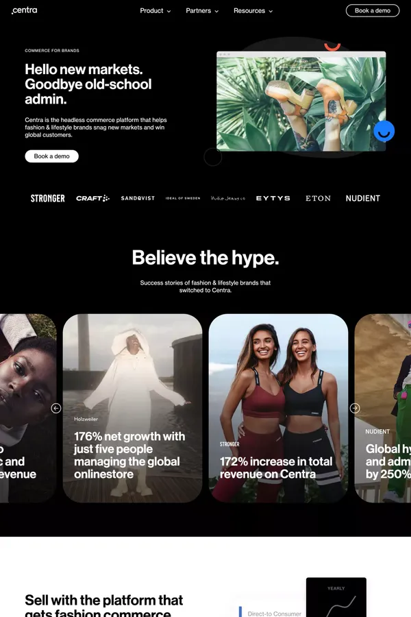 Centra: Headless Ecommerce Platform for Lifestyle & Fashion Brands - Landing design inspiration