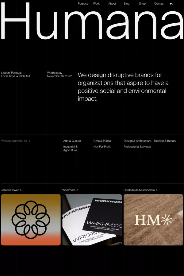 Humana Studio | Home - Portfolio design inspiration