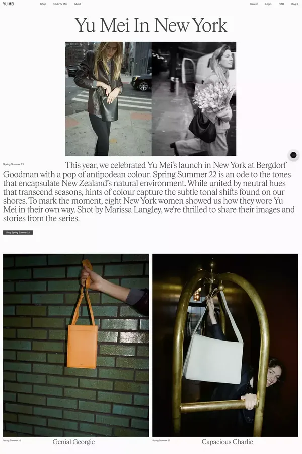 Yu Mei | Luxury Leather Goods - Ecommerce design inspiration