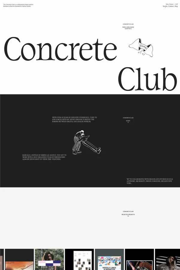 Concrete Club Studio â Creative freelance collective based in Paris - Portfolio design inspiration