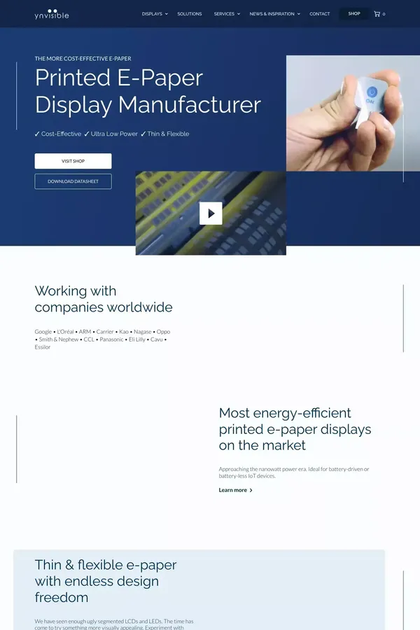 Ynvisible: Cost-Effective E-paper Display Manufacturer