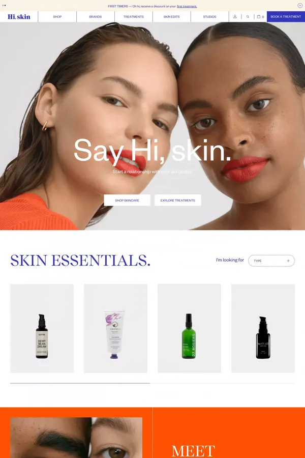 Personalized Facials & Treatments | Hi, skin - Ecommerce design inspiration