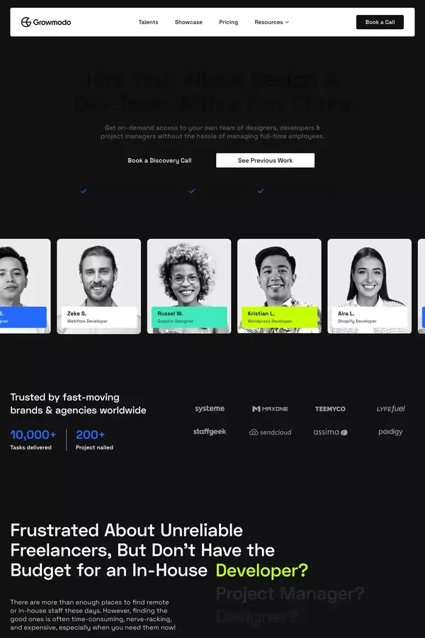 Growmodo: Design & Development Subscription for Scale-Ups - website design inspiration