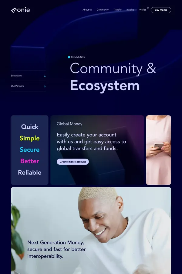 Monie Webflow Template - Template design inspiration