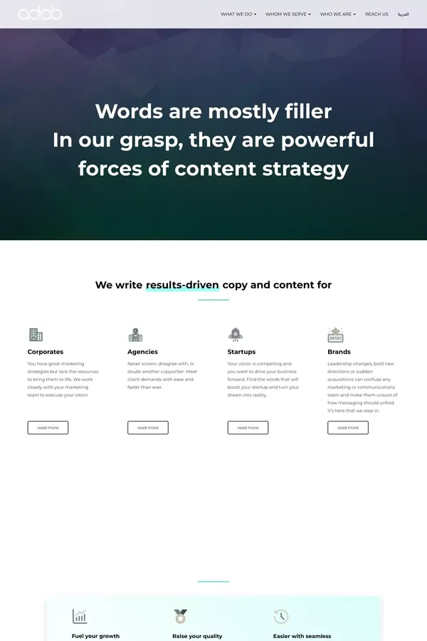 Advanced Bilingual Copywriting Services - ADAB - website design inspiration