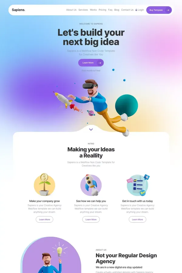 Sophia - Webflow HTML Website Template - Template design inspiration