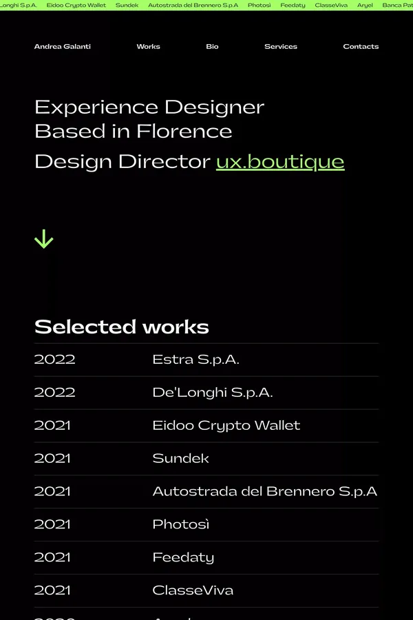 Andrea Galanti - website design inspiration