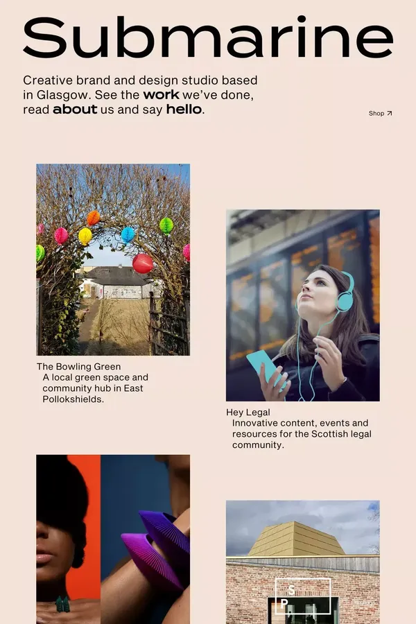 Submarine - Portfolio design inspiration