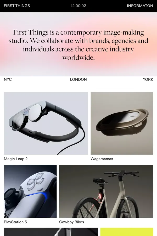 First Things - Portfolio design inspiration