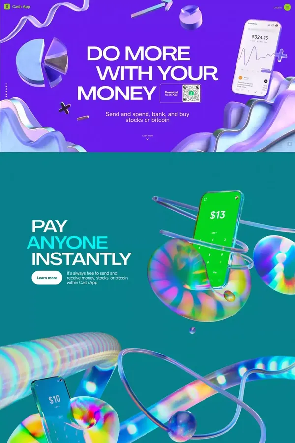 Cash App - Do more with your money - Landing design inspiration