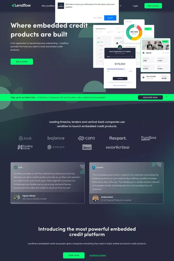Homepage | Lendflow - website design inspiration