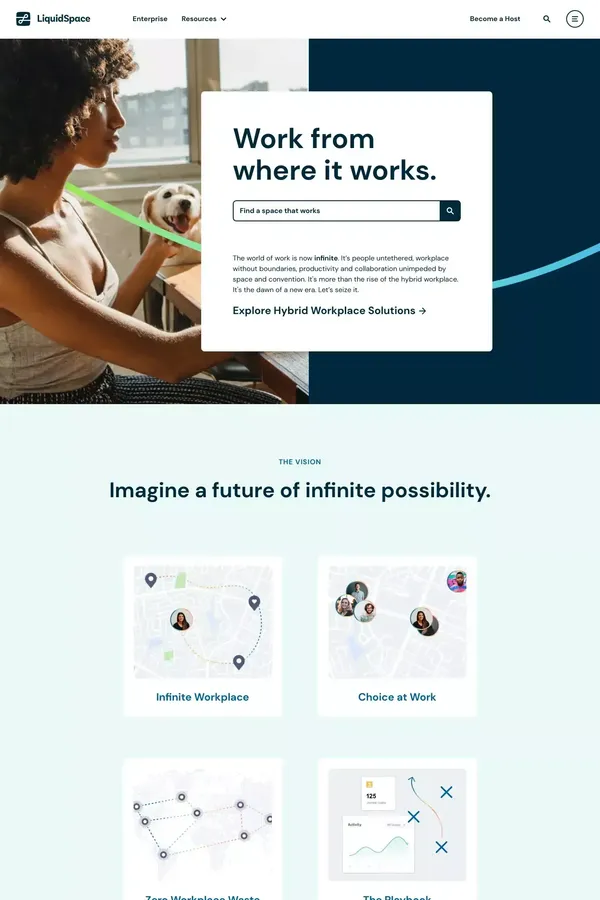 Hybrid Workplace Solutions | LiquidSpace - website design inspiration