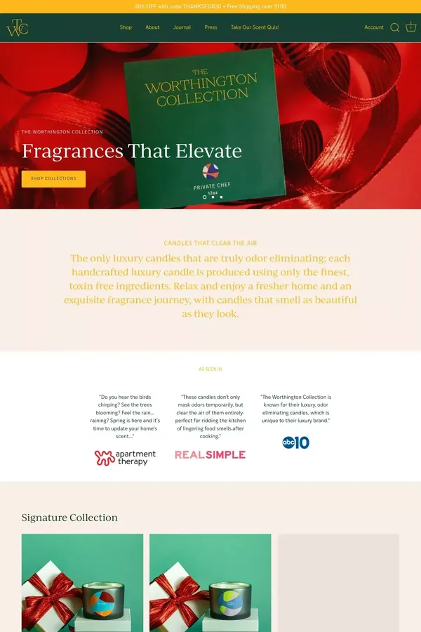 The Worthington Collection- Luxury, Non-Toxic, Scented Candles