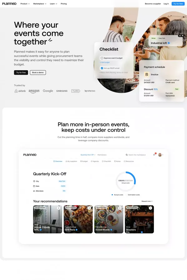 Welcome to Planned | Planned - Landing design inspiration