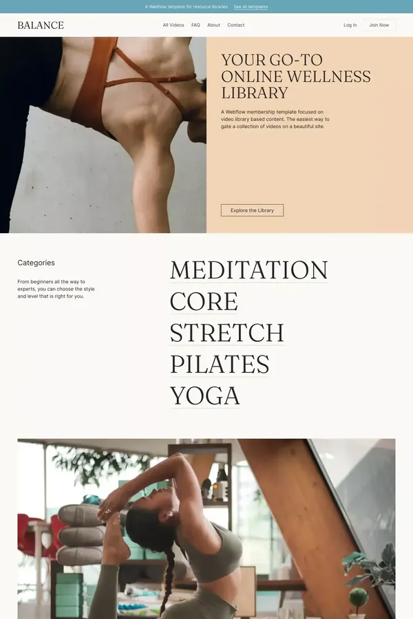 Balance - Webflow HTML website template - Template design inspiration