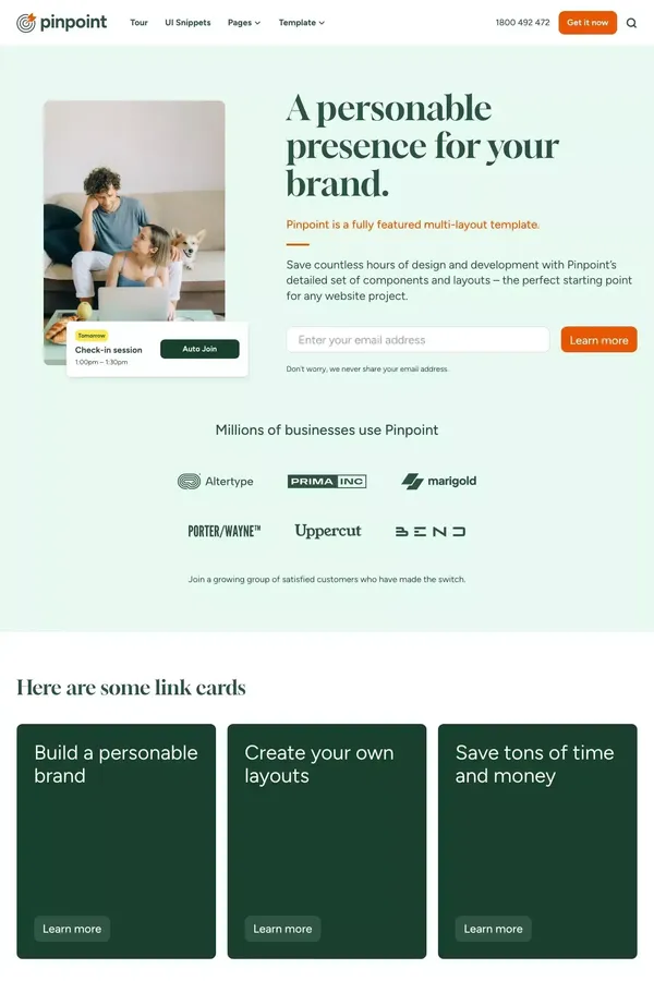 Pinpoint - Webflow HTML Website Template - Template design inspiration