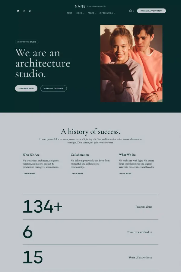 Nane - Webflow Ecommerce website template - Template design inspiration