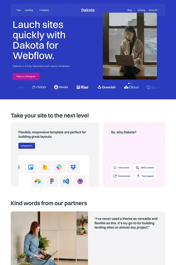 Dakota - Webflow Ecommerce website template - Template design inspiration