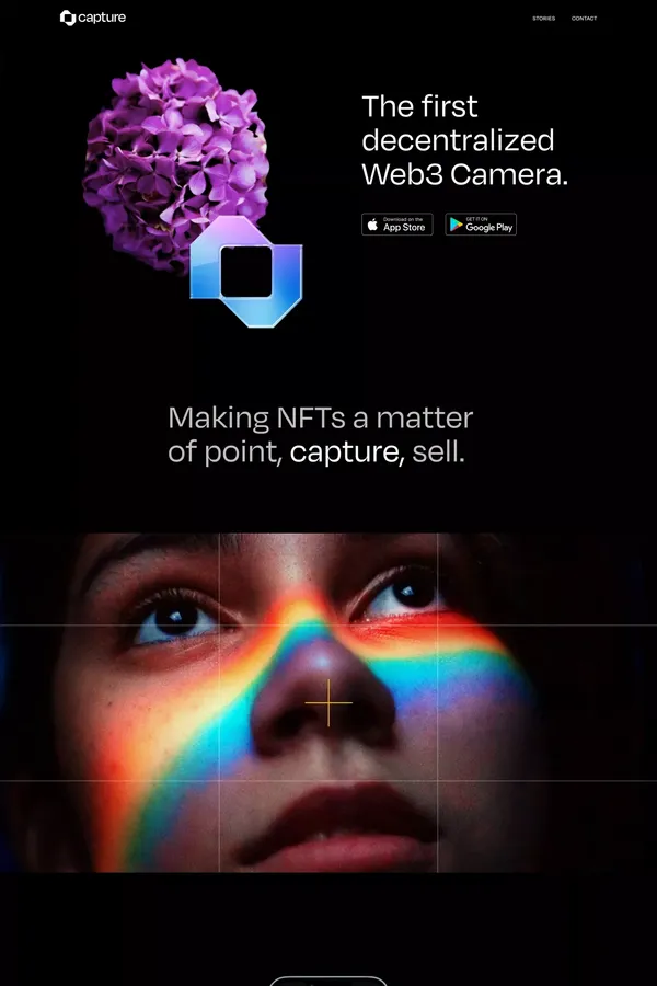 Capture App | The First Decentralized Web3 Camera - Landing design inspiration