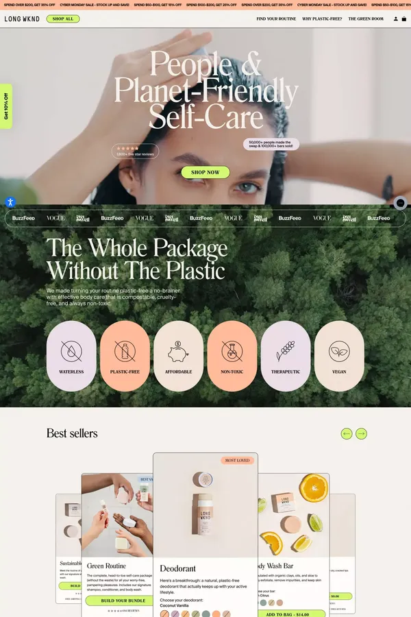 Your clean routine awaits – Long Wknd - Ecommerce design inspiration