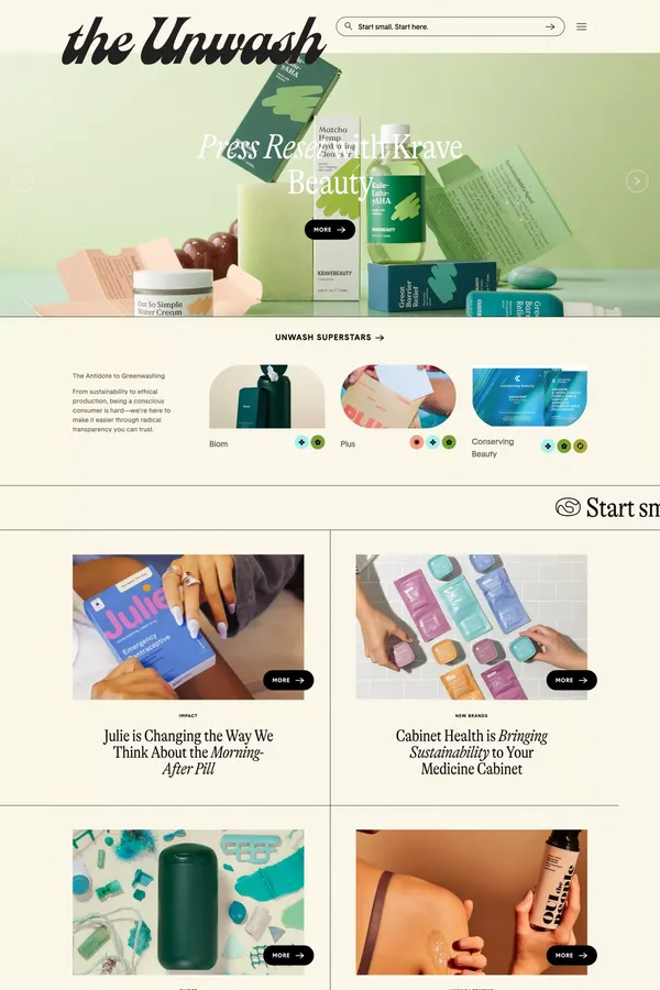 The Unwash | People Before Products - Landing design inspiration