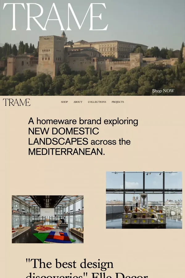 TRAME - Ecommerce design inspiration