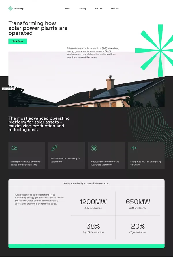 Solar Sky - Landing design inspiration