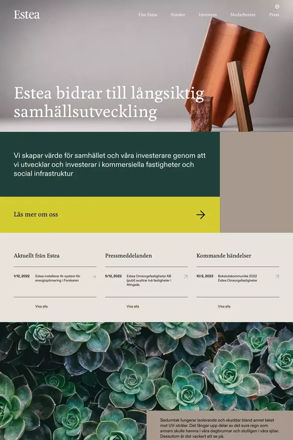 Estea - Landing design inspiration