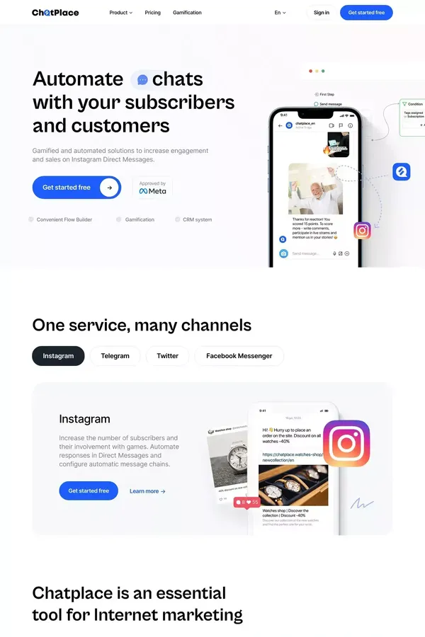 СhatPlace | Automate chats with your clients - Landing design inspiration