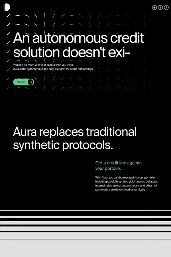 Aura | Autonomous credit and savings alternative - Landing design inspiration