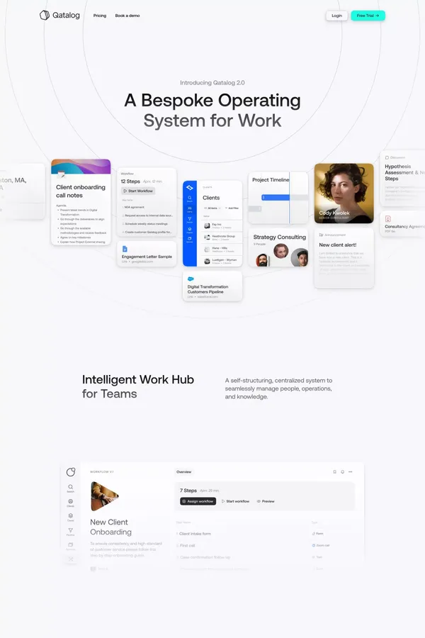 Qatalog | Your Bespoke Operating System for Work - Landing design inspiration
