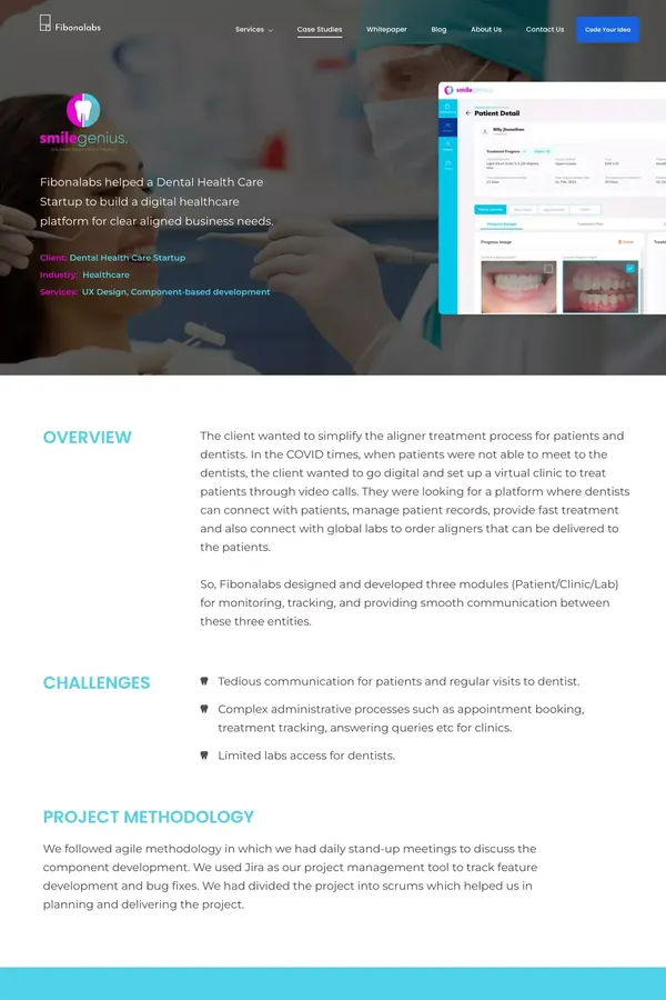 Digital Healthcare Platform for Smile Genius | Fibonalabs