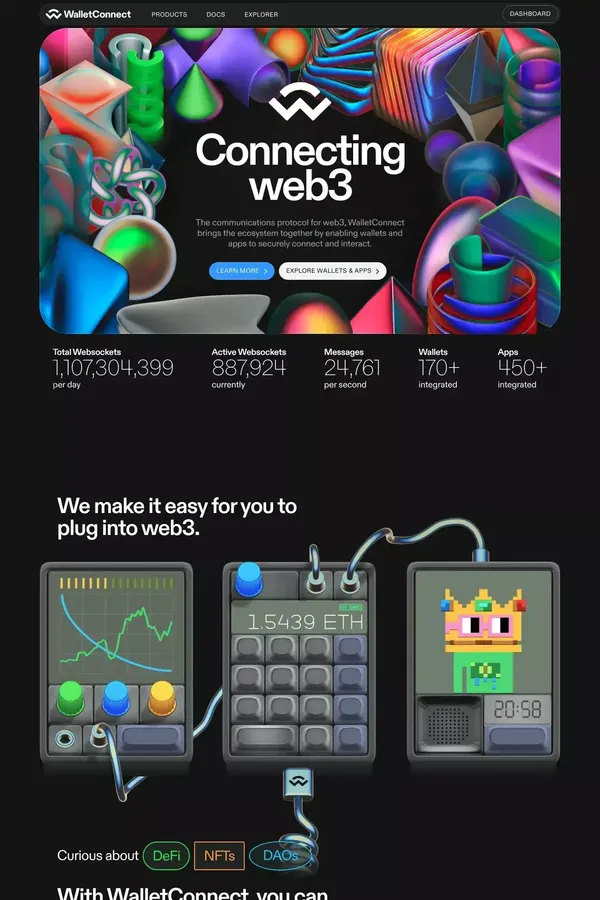 WalletConnect - Landing design inspiration